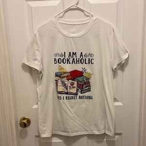 White Bookaholic Graphic T-Shirt